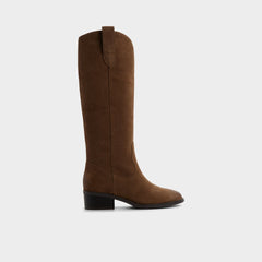 Aldo Kaydia in Dark Brown - Knee-high western boot, Block heel