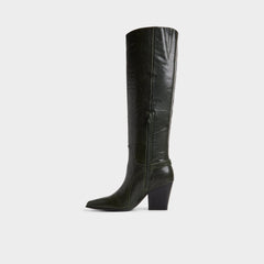 Aldo Saddle in Dark Green - Knee-high boot, Block heel