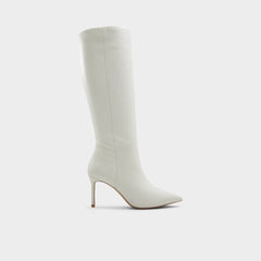 Aldo Laroche White/Bone Women's Tall Boots - Knee-high boot, Stiletto heel