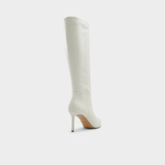 Aldo Laroche White/Bone Women's Tall Boots - Knee-high boot, Stiletto heel