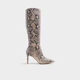 Aldo Laroche Beige Overflow Women's Tall Boots - Knee-high boot, Stiletto heel