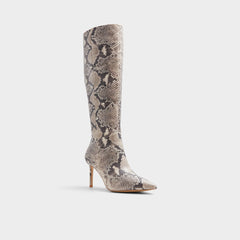 Aldo Laroche Beige Overflow Women's Tall Boots - Knee-high boot, Stiletto heel