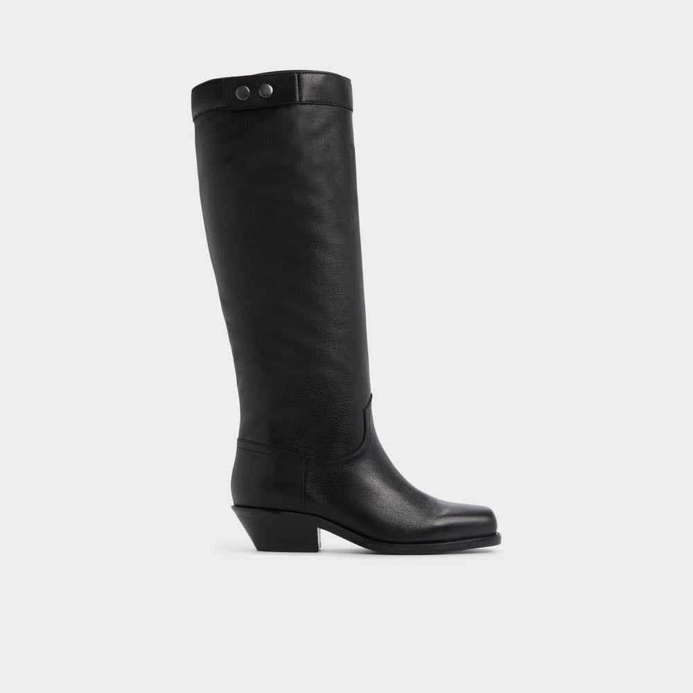 Aldo Emberlyn in Black - Knee-high western boot, Cup sole