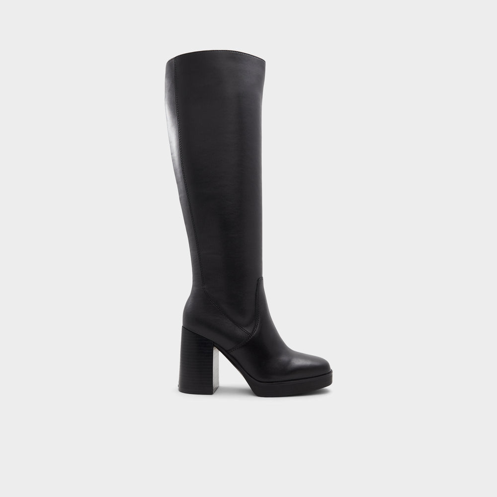 Aldo Equine Black Women's Tall Boots - Knee-high boot, Black