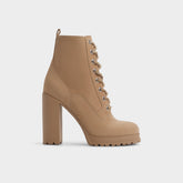 Aldo Rebelliously in Medium Beige - Combat ankle boot, Lug sole