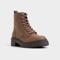 Aldo Goer in Medium Brown - Combat ankle boot, Lug sole