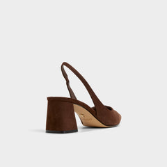 Aldo Uliana in Dark Brown - Slingback heel, Block heel