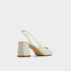 Aldo Uliana White/Bone Women's Slingbacks - Slingback heel, Block heel