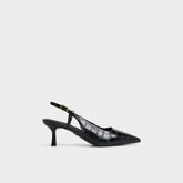Aldo Adan in Black - Slingback heel, Kitten heel