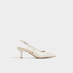 Aldo Adan in White Bone - Slingback heel, Kitten heel
