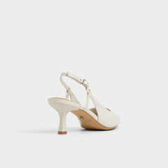 Aldo Adan in White Bone - Slingback heel, Kitten heel