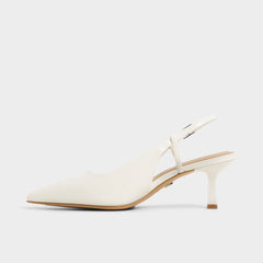 Aldo Adan in White Bone - Slingback heel, Kitten heel