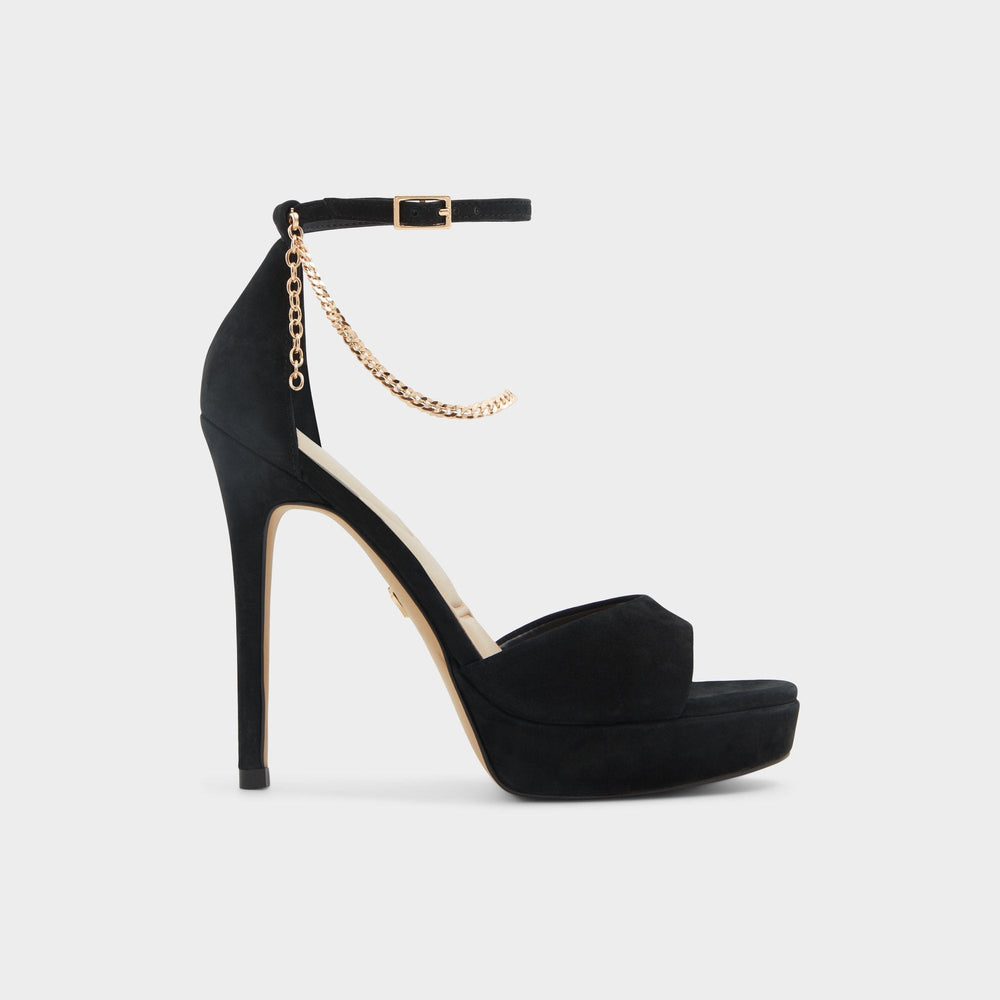 Aldo Afumeth Black Overflow Women's Platform sandals - Strappy heeled sandal, Stiletto platform