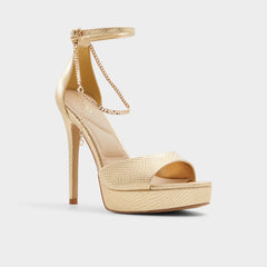 Aldo Afumeth Gold Women's Platform sandals - Strappy heeled sandal, Stiletto platform