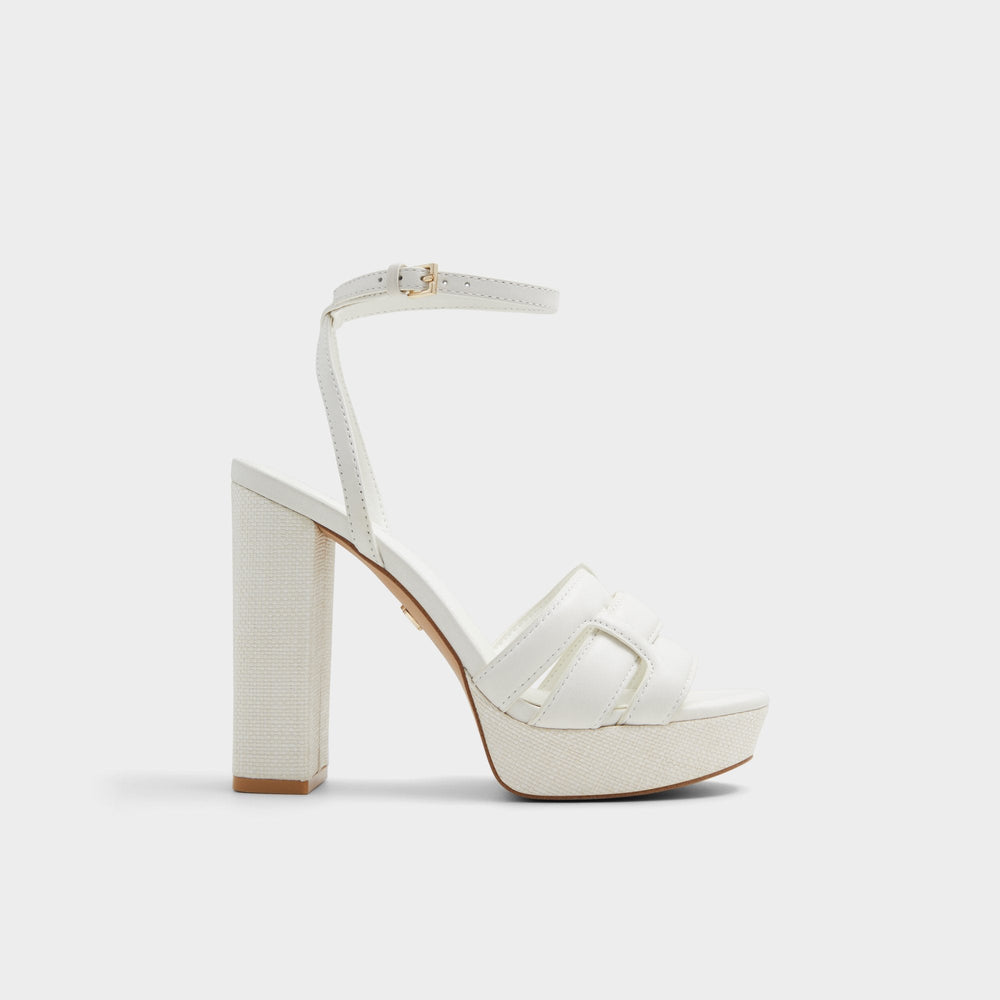 Aldo Valaberel Open White Women's Platform sandals - Strappy heeled sandal, Platform
