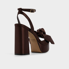 Aldo Luscious in Dark Brown - Strappy heeled sandal, Platform