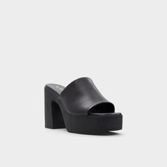 Aldo Maysee Other Black Leather Smooth Women's Mule slides - Heeled mule, Platform