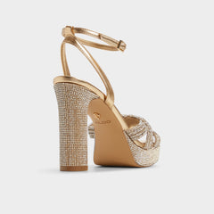 Aldo Shimma Gold Women's Iridescent metallics - Strappy heeled sandal, Platform
