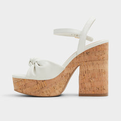 Aldo Ulialdan White/Bone Women's Platform sandals - Strappy heeled sandal, Platform