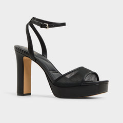 Aldo Chicglimmer Black Women's Platform sandals - Strappy heeled sandal, Block heel