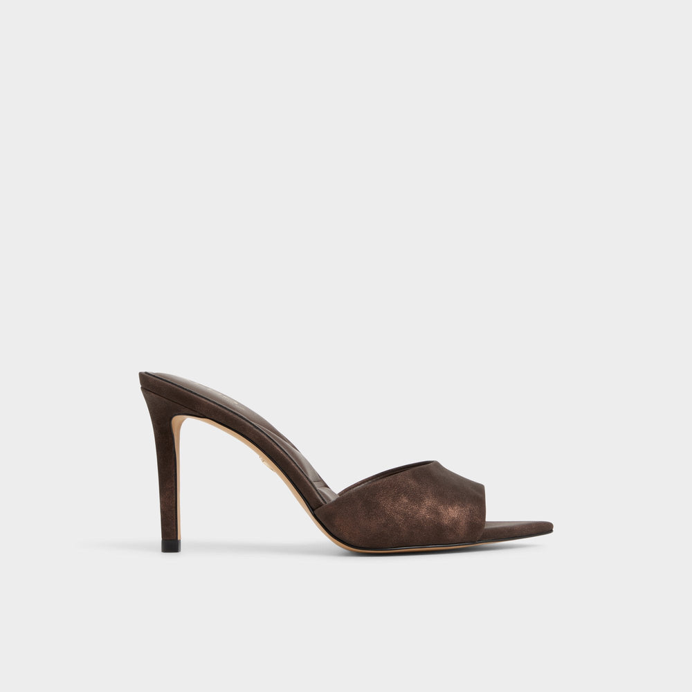 Aldo Anniebrilden Dark Brown Women's Mule slides - Heeled mule, Stiletto heel