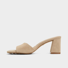 Aldo Tisha Beige Women's Heeled mules - Heeled mule, Block heel