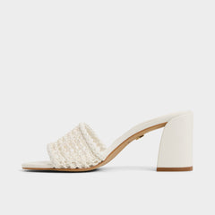 Aldo Beachdate White/Bone Women's Block heels - Heeled mule, Block heel
