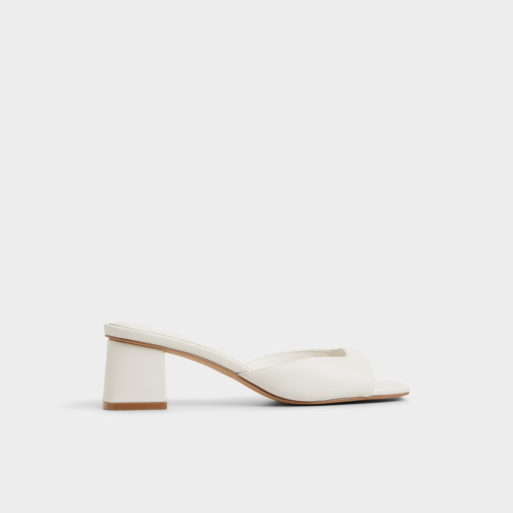 Aldo Aneky in White Bone - Heeled mule, Block heel