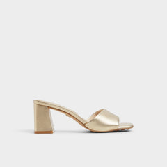 Aldo Tisha Gold Women's Heeled mules - Heeled mule, Block heel