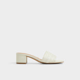 Aldo Claudina White/Bone Women's Block heels - Heeled mule, Block heel