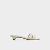 Aldo Scarletta White/Bone Women's Mule slides - Heeled mule, Kitten heel