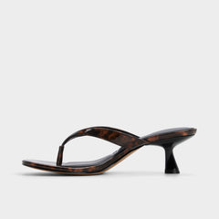 Aldo Jump in Open Brown - Heeled flip flop, Kitten heel