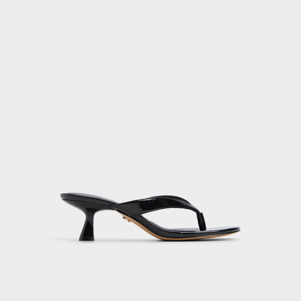 Aldo Jump Black Women's Strappy sandals - Heeled flip flop, Kitten heel