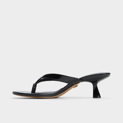 Aldo Jump Black Women's Strappy sandals - Heeled flip flop, Kitten heel