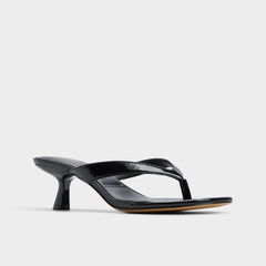 Aldo Jump Black Women's Strappy sandals - Heeled flip flop, Kitten heel
