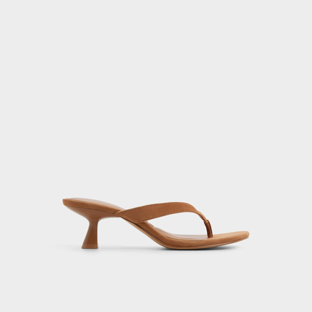 Aldo Jump in Medium Brown - Heeled flip flop, Kitten heel