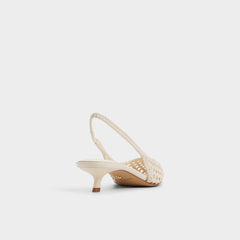 Aldo Violettia in Light Beige - Sling back high heel, Kitten heel