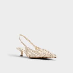 Aldo Violettia in Light Beige - Sling back high heel, Kitten heel