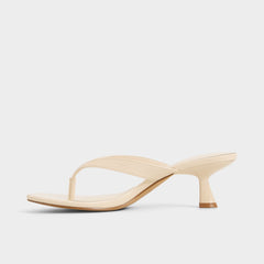 Aldo Jump in Cream - Heeled flip flop, Kitten heel