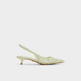 Aldo Violettia in Other Green - Sling back high heel, Kitten heel