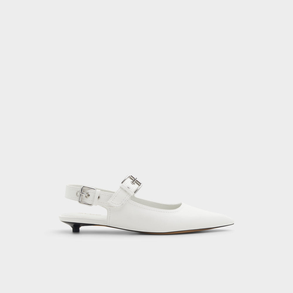 Aldo Kellya White Women's Slingbacks - Sling back high heel, Kitten heel