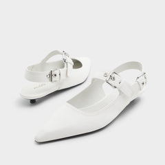 Aldo Kellya White Women's Slingbacks - Sling back high heel, Kitten heel