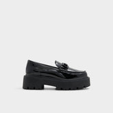 Aldo Oneameth Black Synthetic Patent Women's Loafers & Oxfords - Loafer, Lug sole