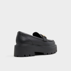 Aldo Oneameth Black Synthetic Smooth Women's Loafers & Oxfords - Loafer, Lug sole