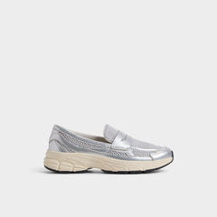 Aldo Loffy in Silver - Loafer, Jogger sole