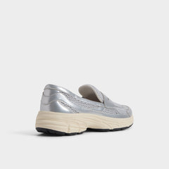 Aldo Loffy in Silver - Loafer, Jogger sole