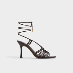 Aldo Curacao in Dark Brown - Strappy heeled sandal, Stiletto heel
