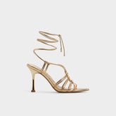 Aldo Curacao in Gold - Strappy heeled sandal, Stiletto heel