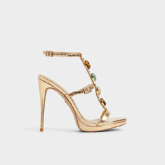 Aldo Opalia Gold Women's Strappy sandals - Strappy heeled sandal, Platform