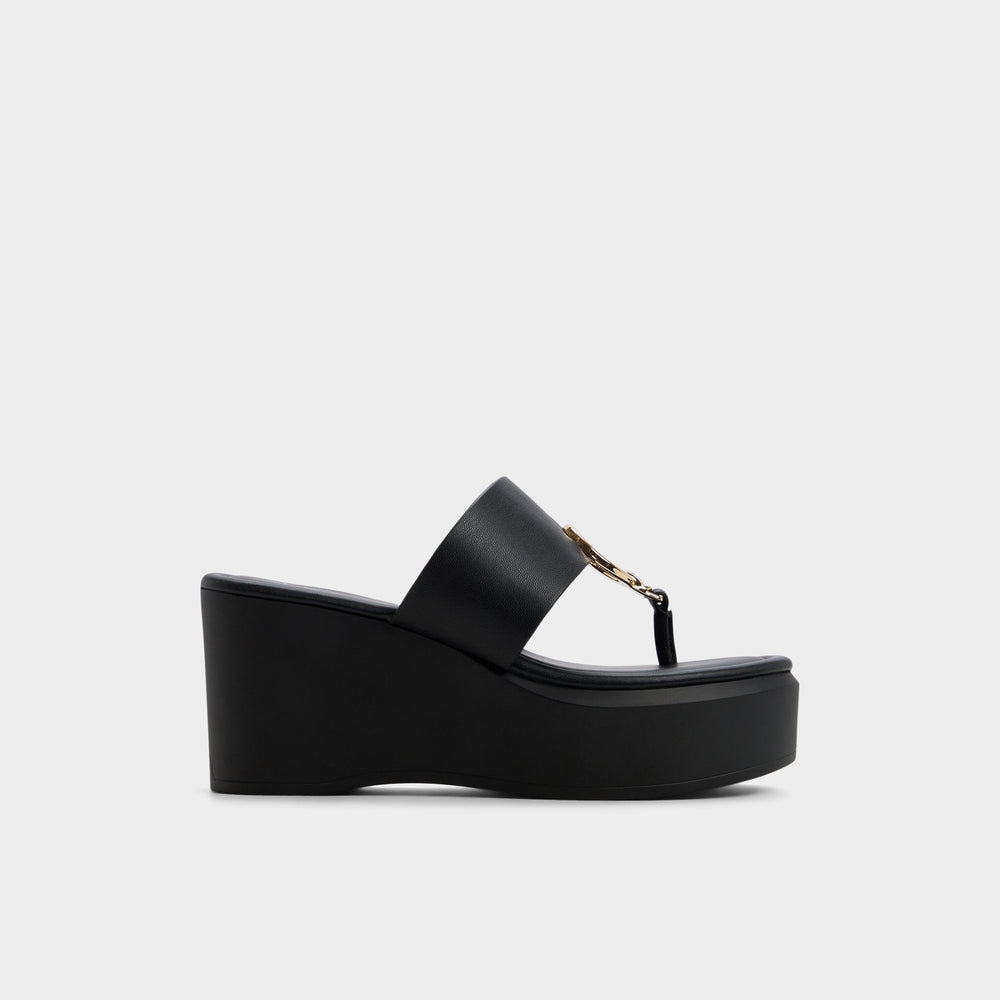 Aldo Friegan in Black - Slide sandal, Wedge heel